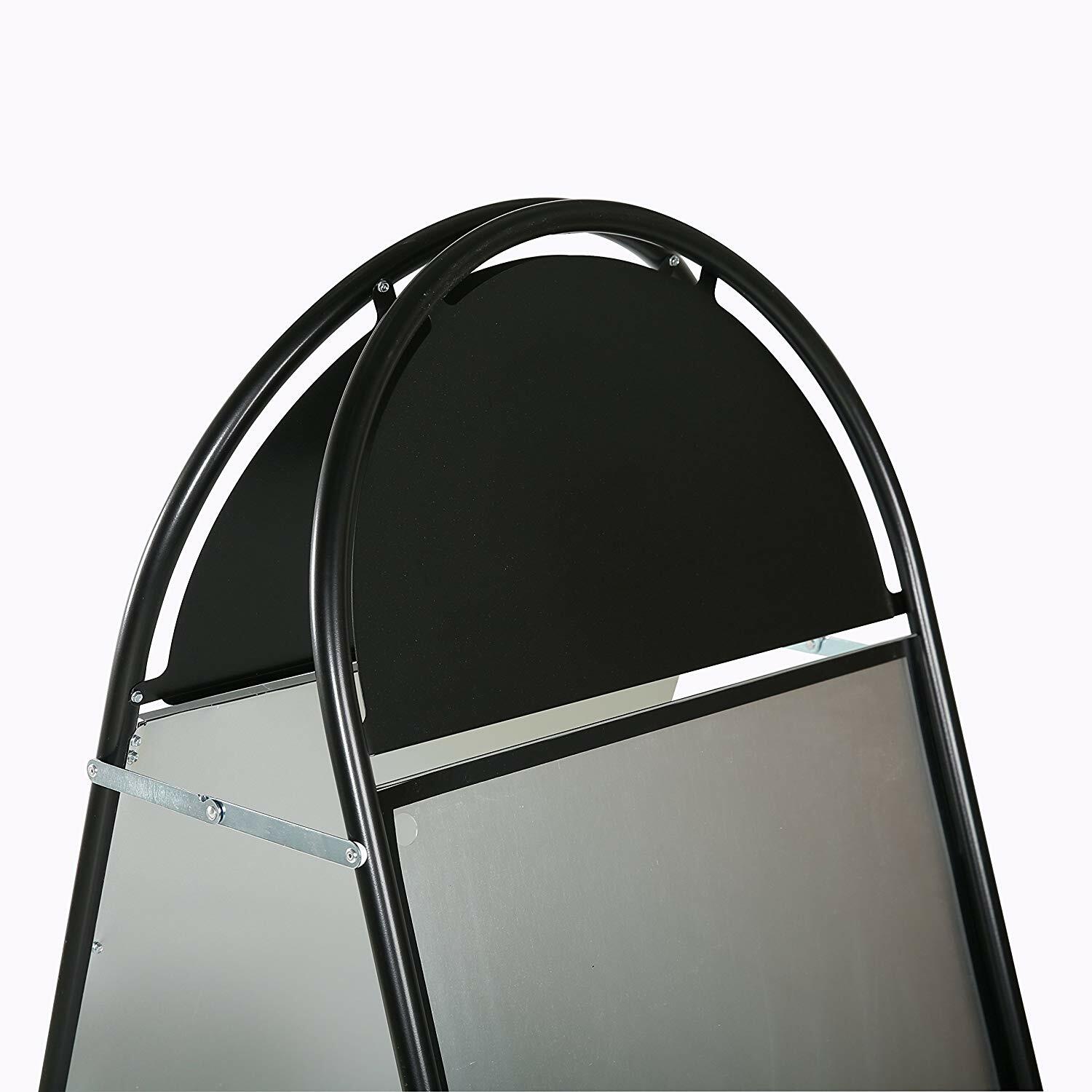 Sandwich Board Sidewalk A-Frame Double Sided Galvanized Backing 24×36 Black