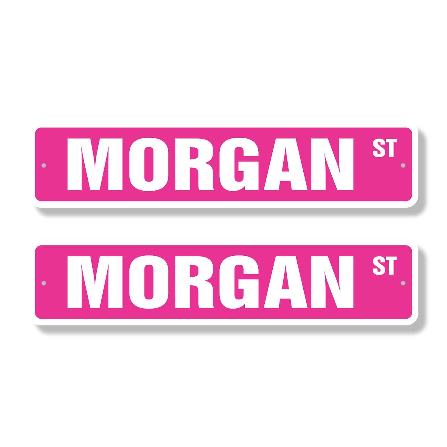 MORGAN Street Sign (2 Pack) Childrens Name Room Metal Road Sign