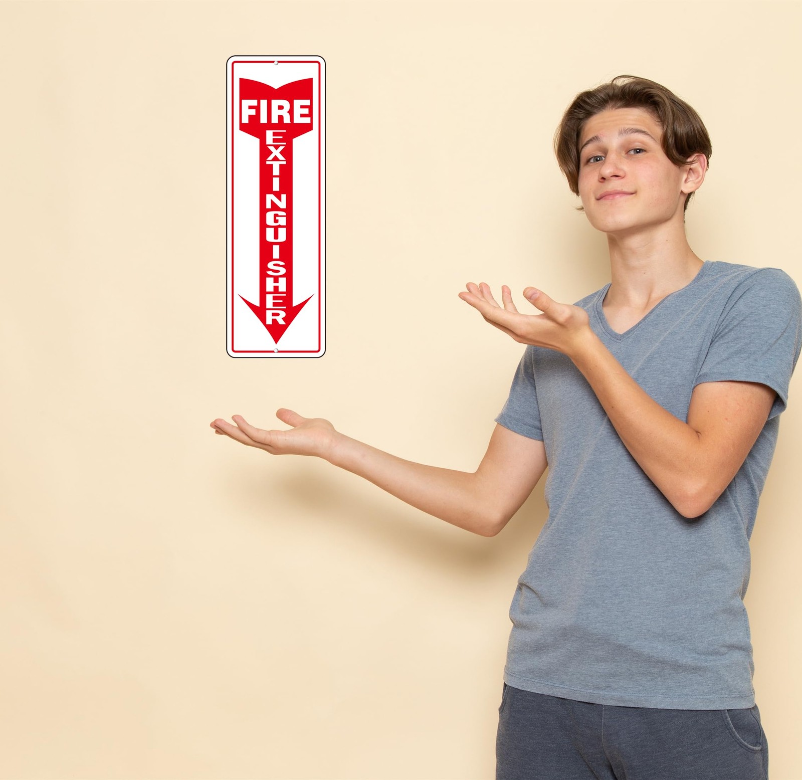 Fire Extinguisher Sign, (4 Pack) Self Adhesive Fire Extinguisher Sticker Sign…