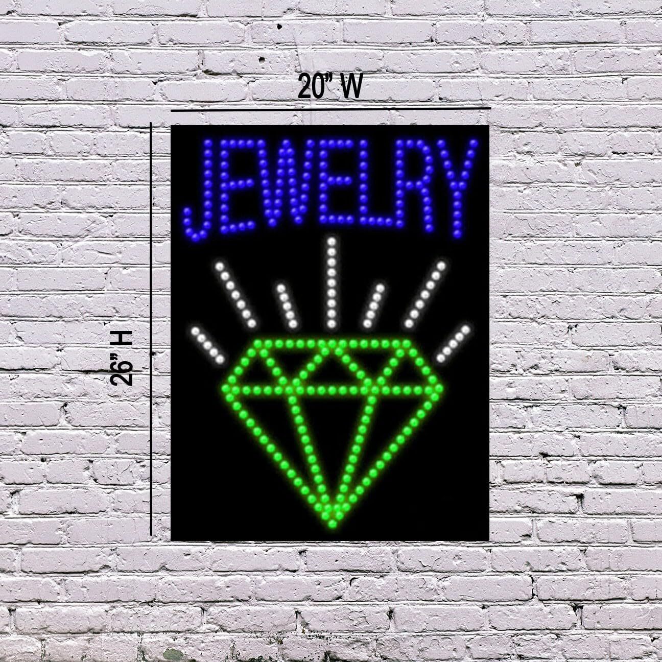 LED Jewelry Sign | Light Up Sign | 26″H x 20″W x 2″D