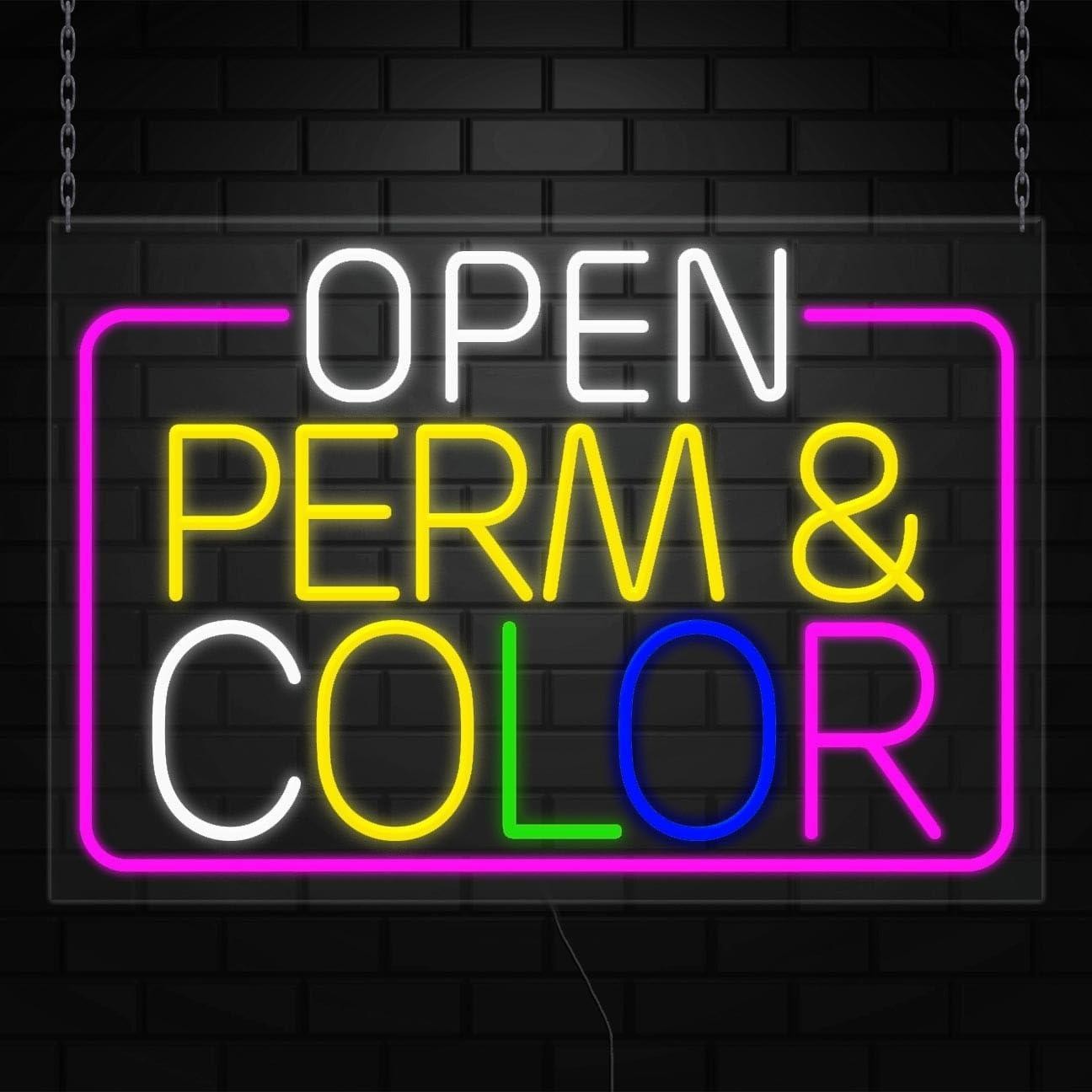 Open Perm & Color Sign for Retail Displays | LED Flex Neon | 36″W x 24″H x 1″D