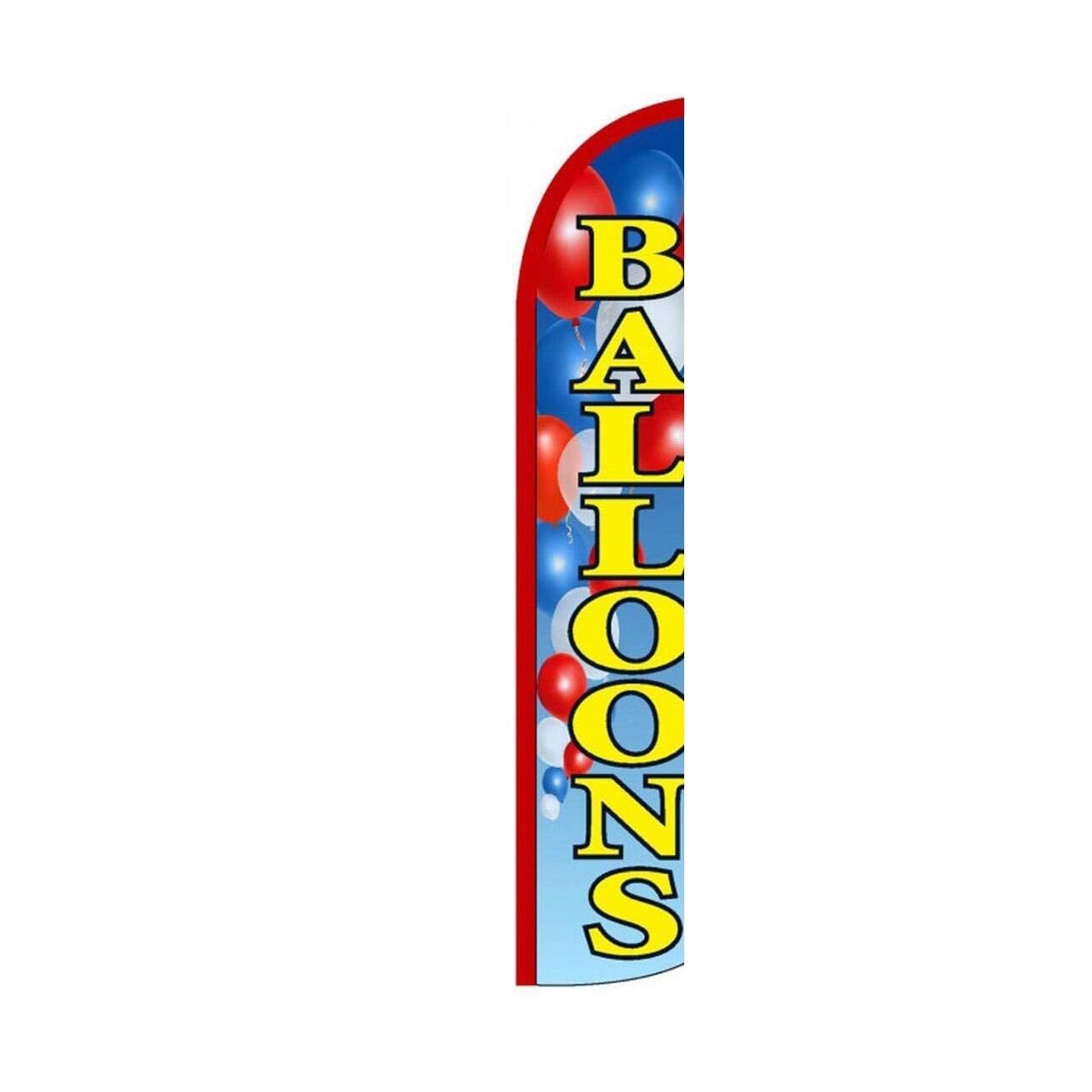 Balloons Swooper Flutter Windless Feather Flag | 3ft W x 11.5ft Tall