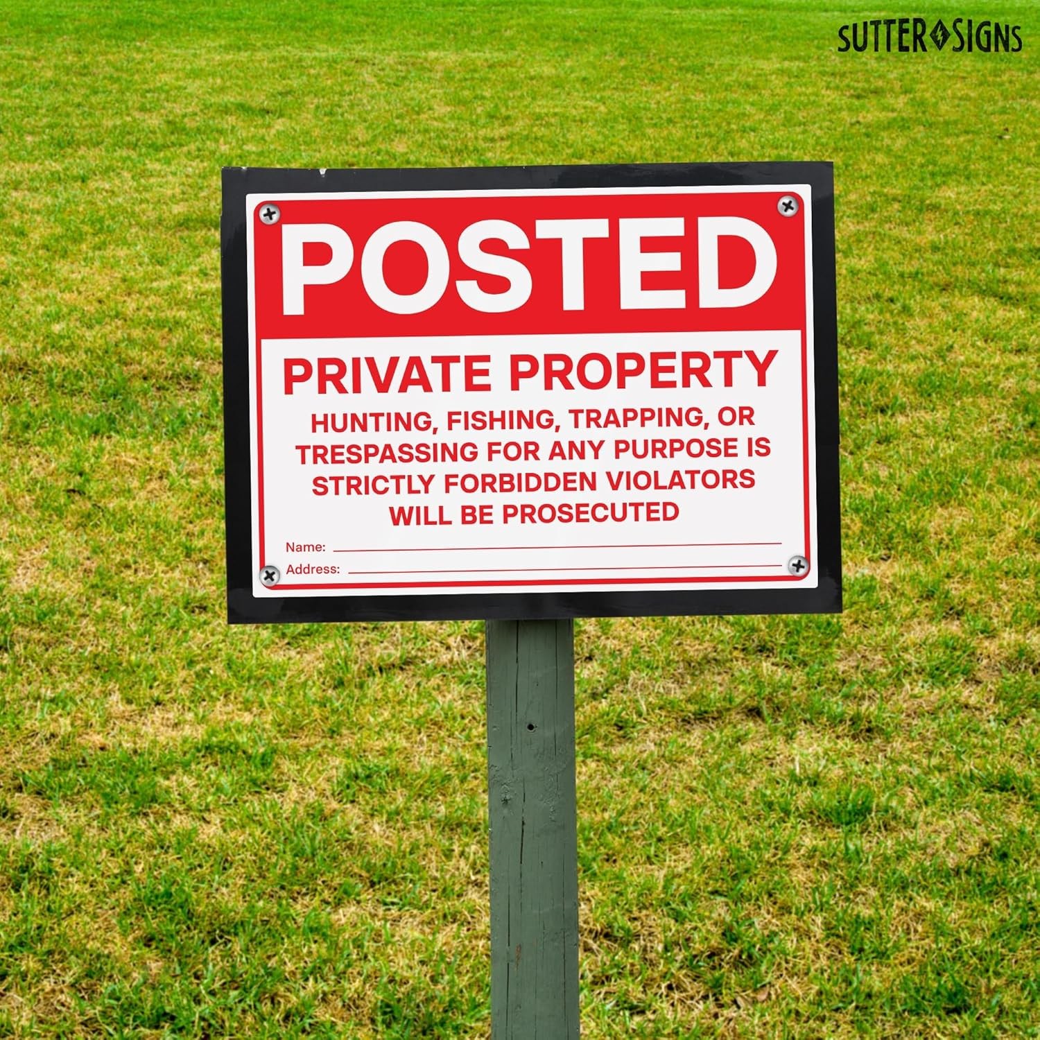 No Hunting No Trespassing PVC Property Signs 4 Pack Private Property Warning