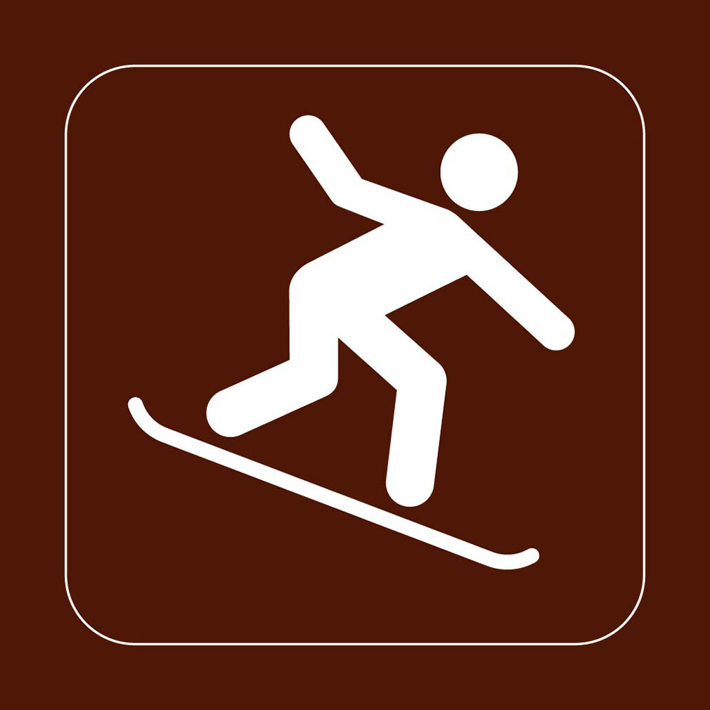 Square Metal Sign Multiple Sizes Snowboarding Recreation Parks Forestry Camping