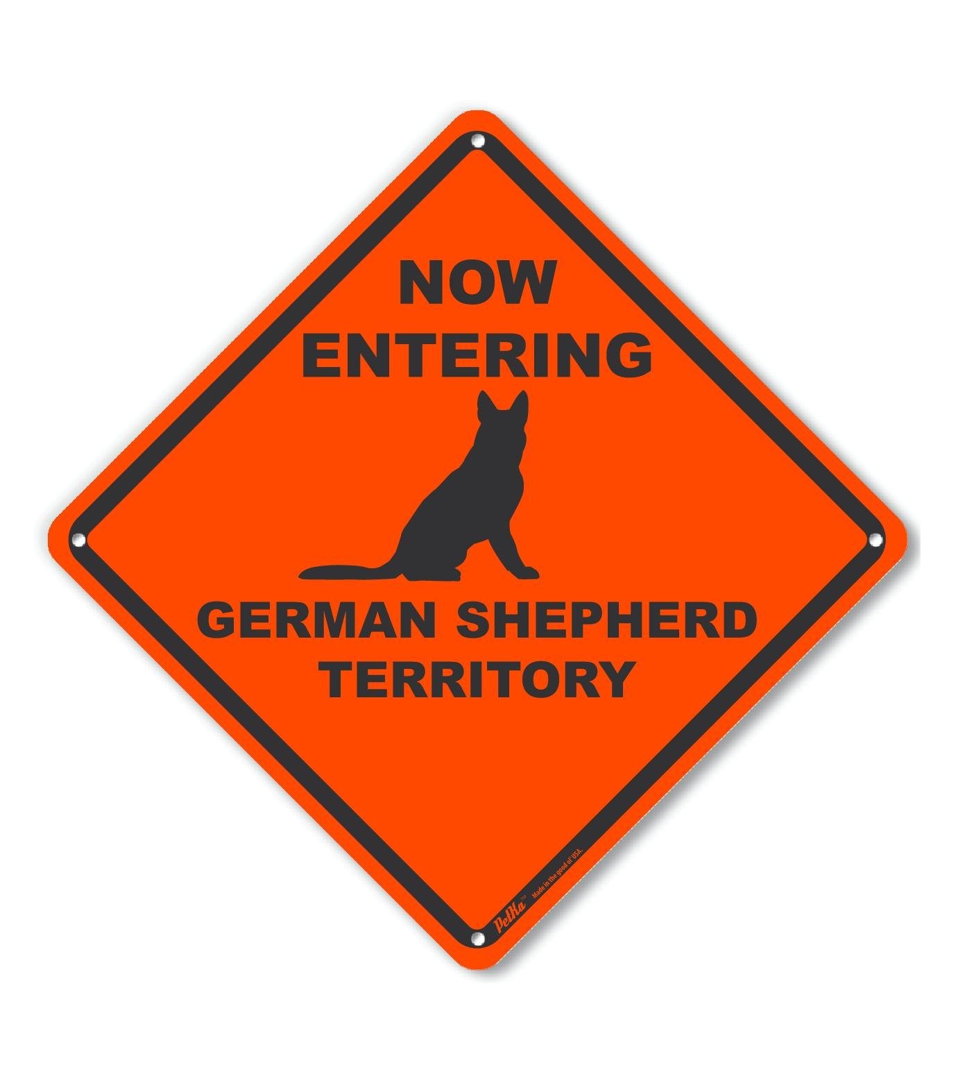 – PKAC-1447-NA_10x10 “Now Entering German Shepherd Territory” Aluminum Sign, …