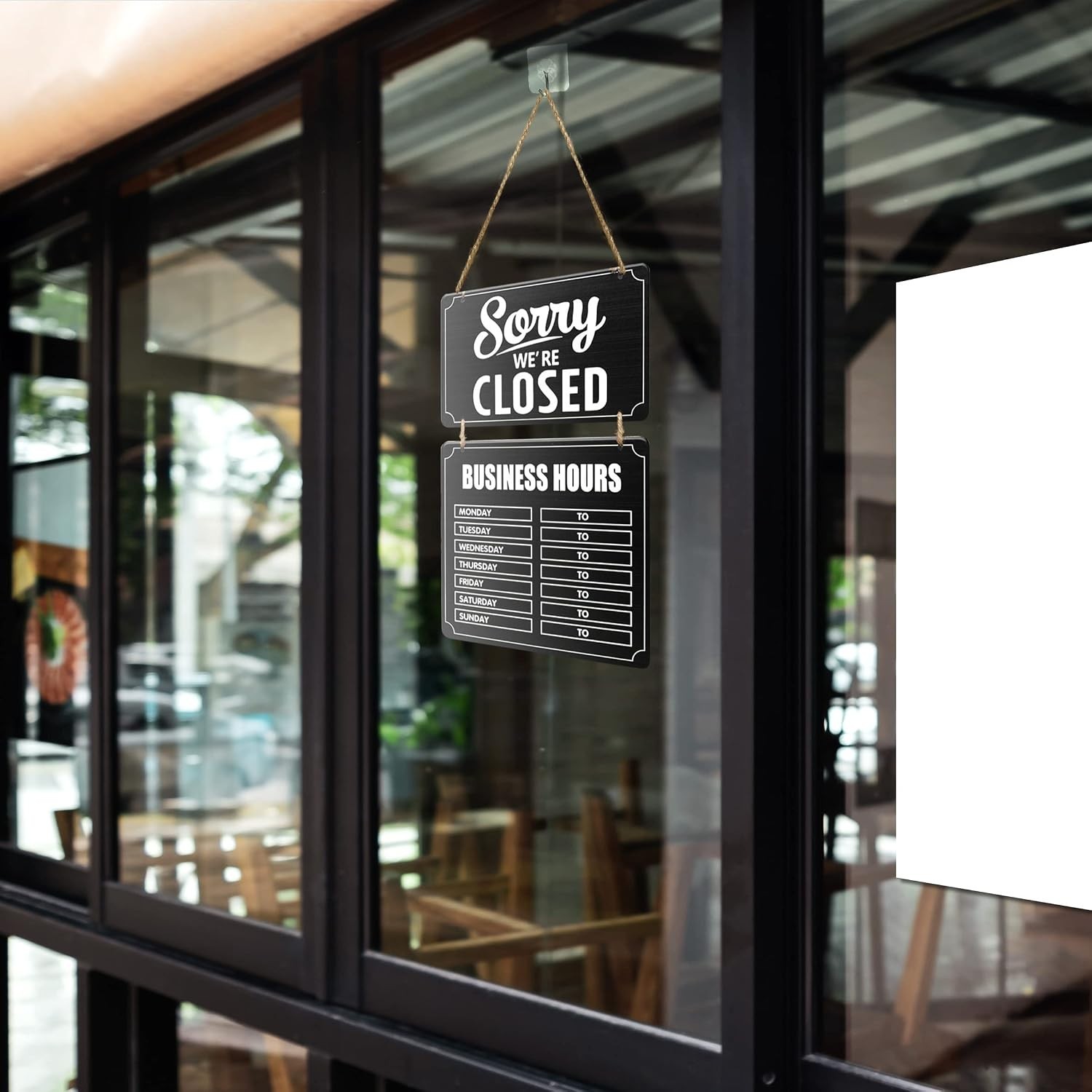 Elegant Double-Sided Open Closed Sign for Coffee Shops and Restaurants