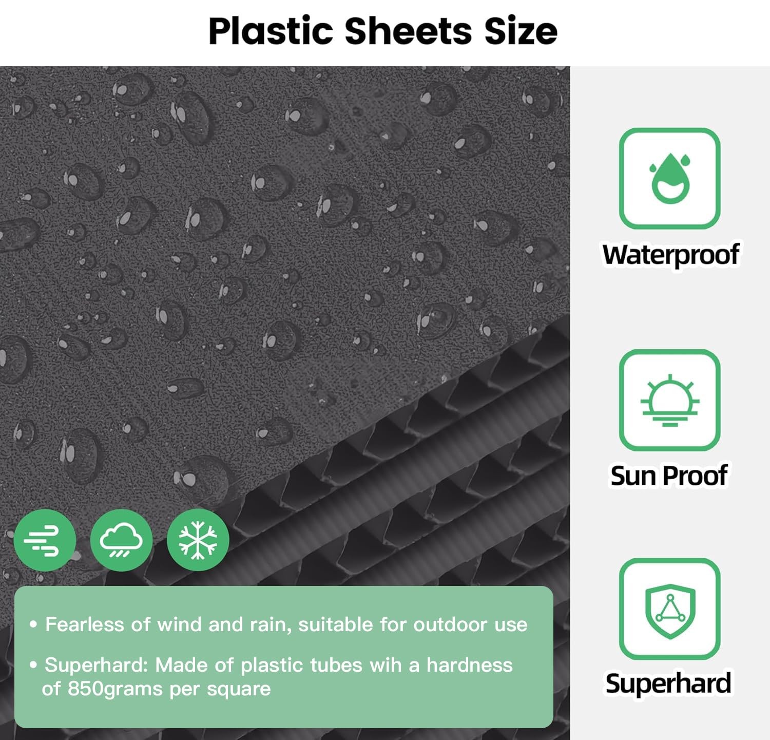 Corrugated Plastic Board 24×36 Inch, 4 Pack, 4MM Thick Black Poster Board, Bl…