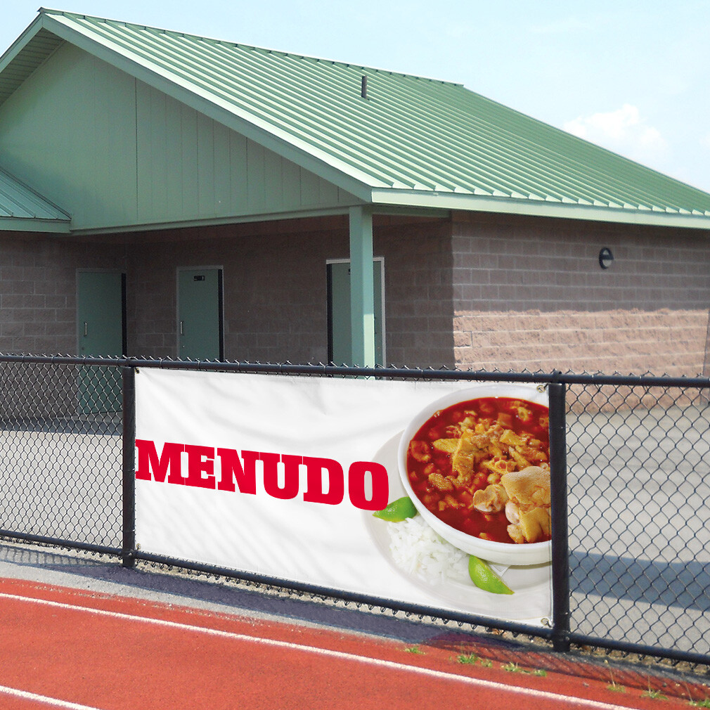 Vinyl Banner Multiple Sizes Menudo Restaurant Cafe Bar Restaurant & Food Outdoor