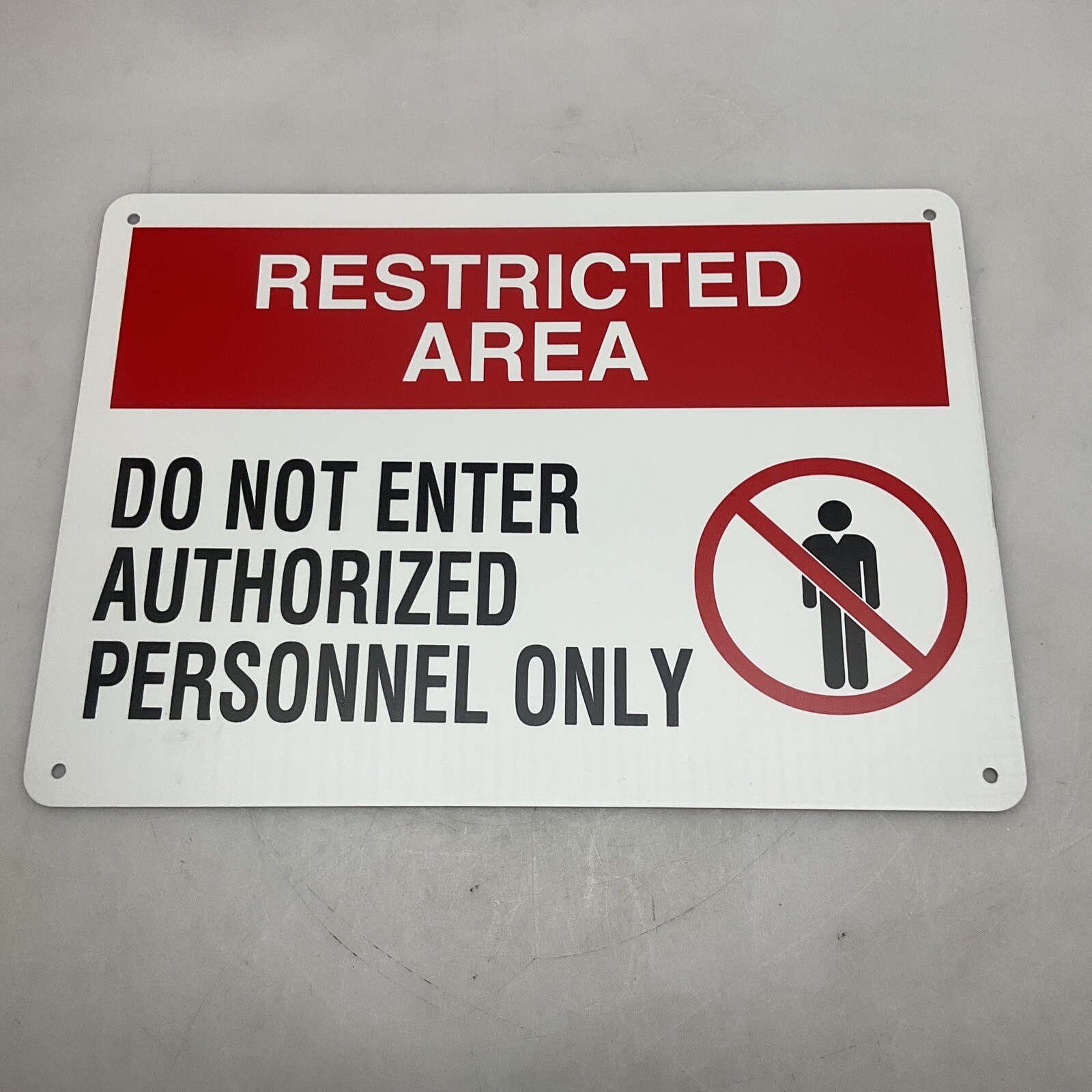 10 Pack Security Sign RESTRICTED AREA DO NOT ENTER 10”x14” Plastic 15J035