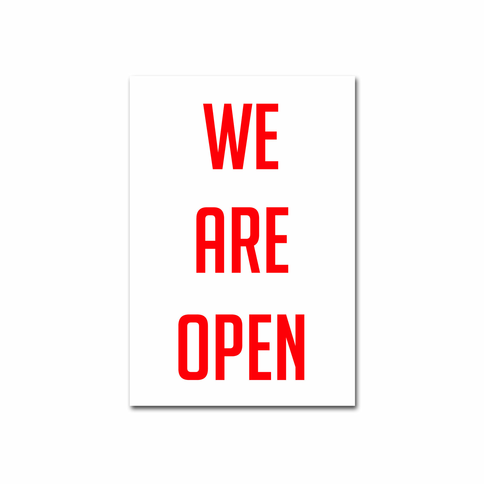 19″ Tall x 13″ Wide We Are Open Business Store Window Sign ~ 3 Different Colors