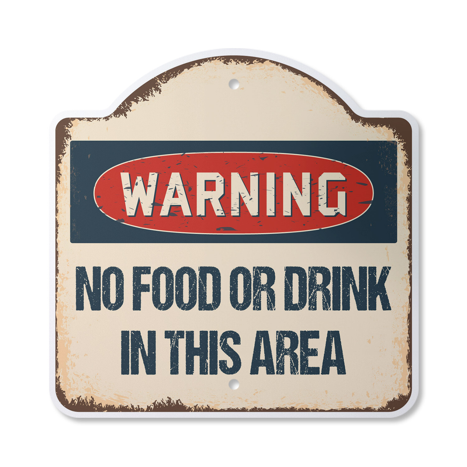 No Food Or Drink In This Area Plastic Novelty Sign