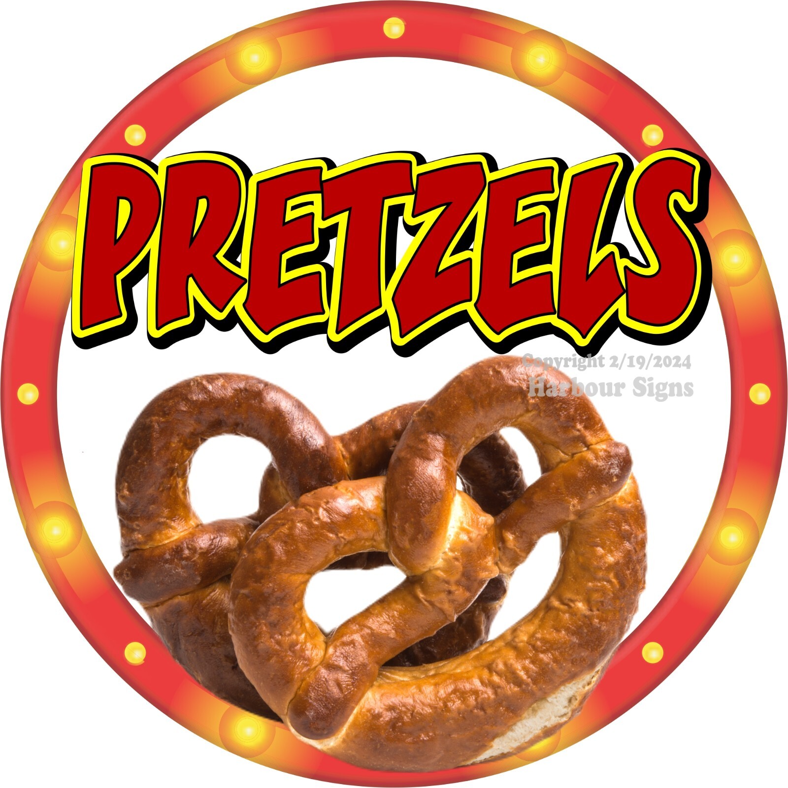 Pretzels DECAL (Choose Your Size) Snacks Concession Food Truck Sticker c2