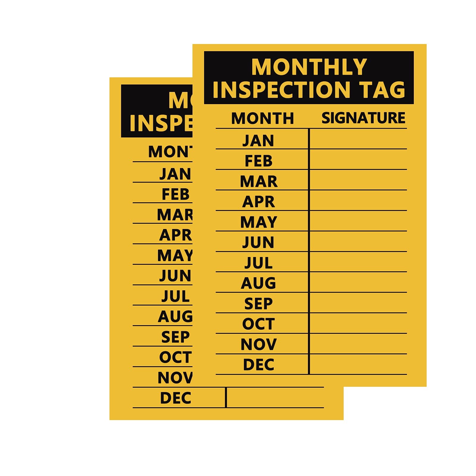 Monthly Inspection Tag,5×3 Inch Check Record Vinyl Sticker Label,200 Pcs Per …