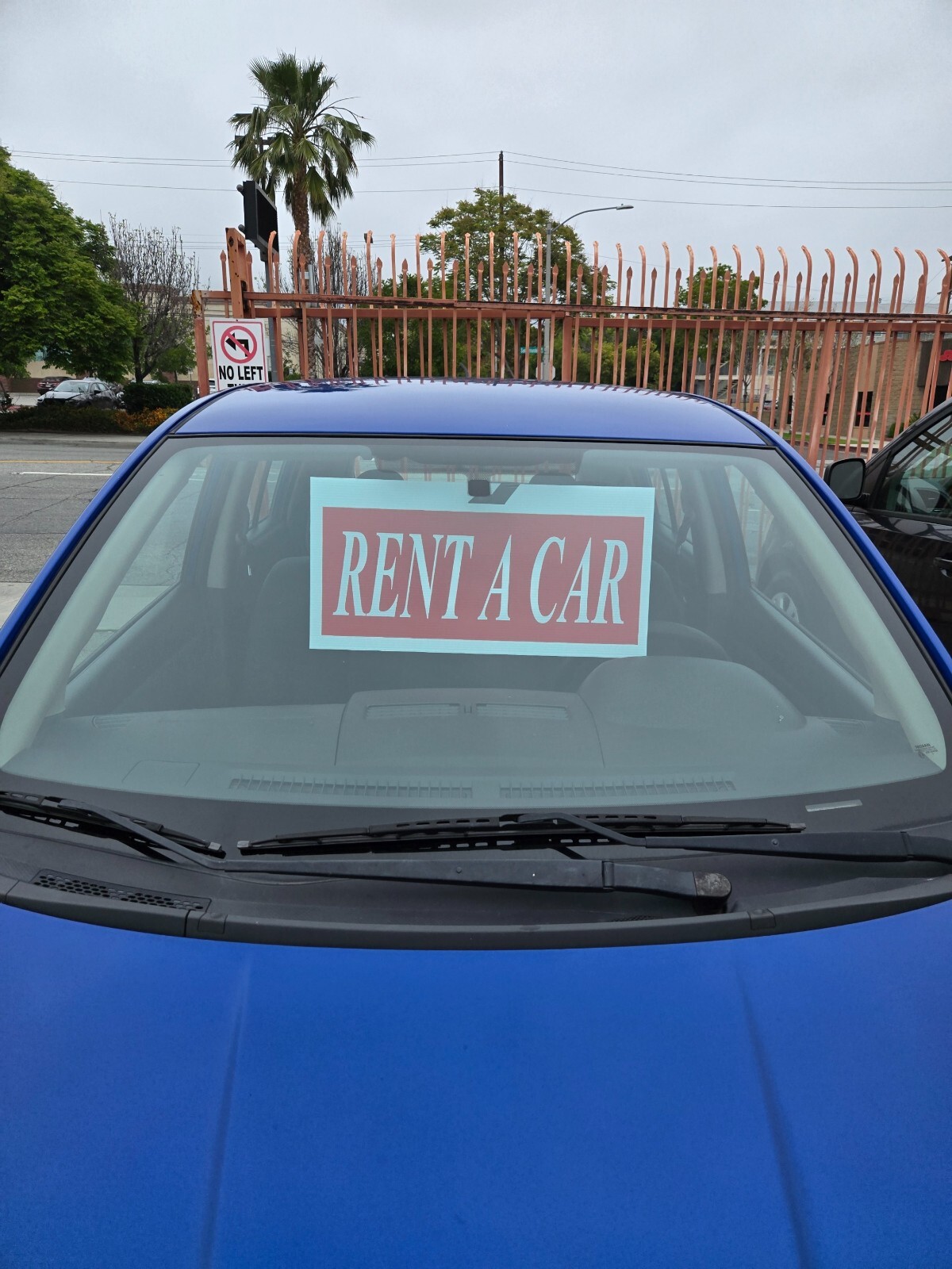 RENT A CAR & CAR RENTAL – rear view mirror hanging sign for car sales