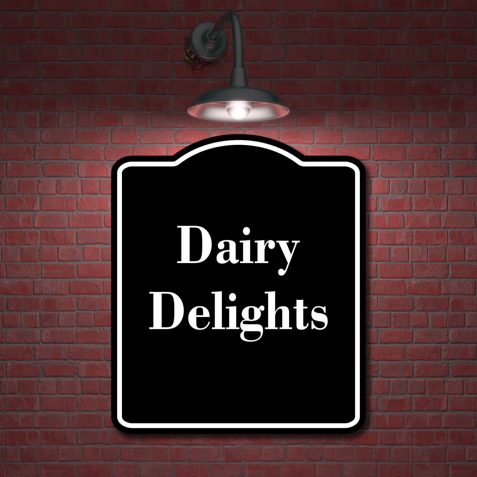 Dairy Delights BLACK Aluminum Composite Sign
