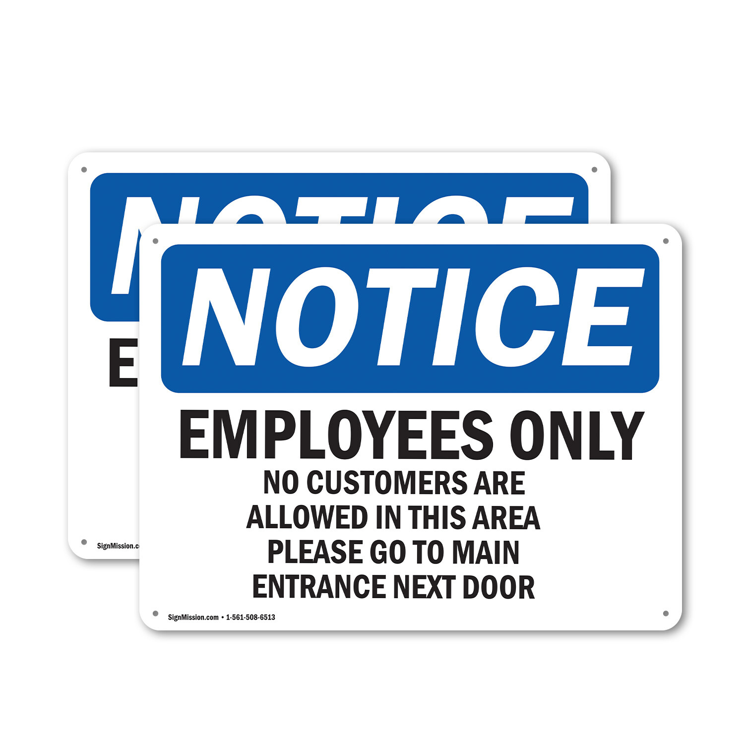 (2 Pack) Employees Only No Customers Are Allowed OSHA Notice Sign Decal Metal