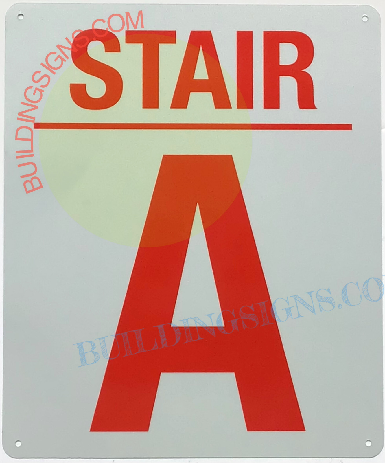 STAIR A SIGN (10×12, White, Aluminum) -REF24-1027