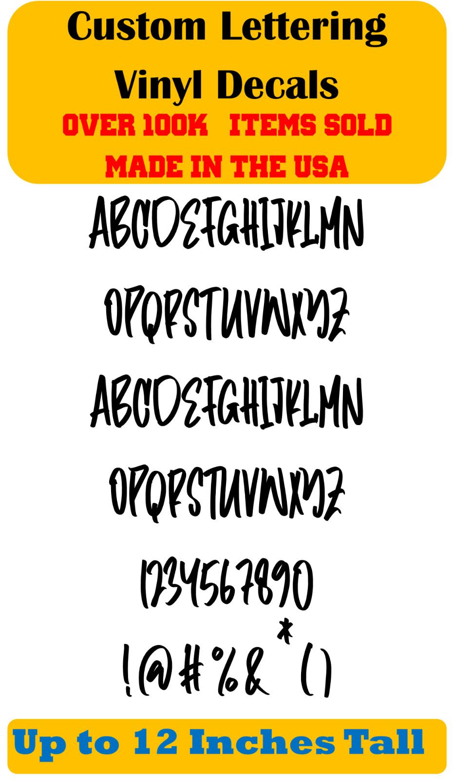 Custom Personalized Decal Vinyl Lettering Text Business Sign Graffiti Font vB