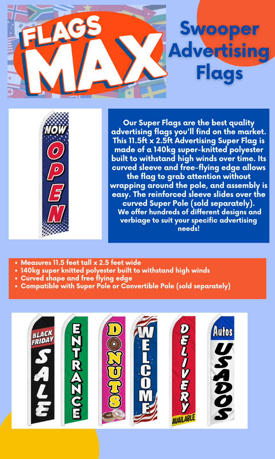 Ford Swooper Advertising Banner Flag for Ford Auto Dealership