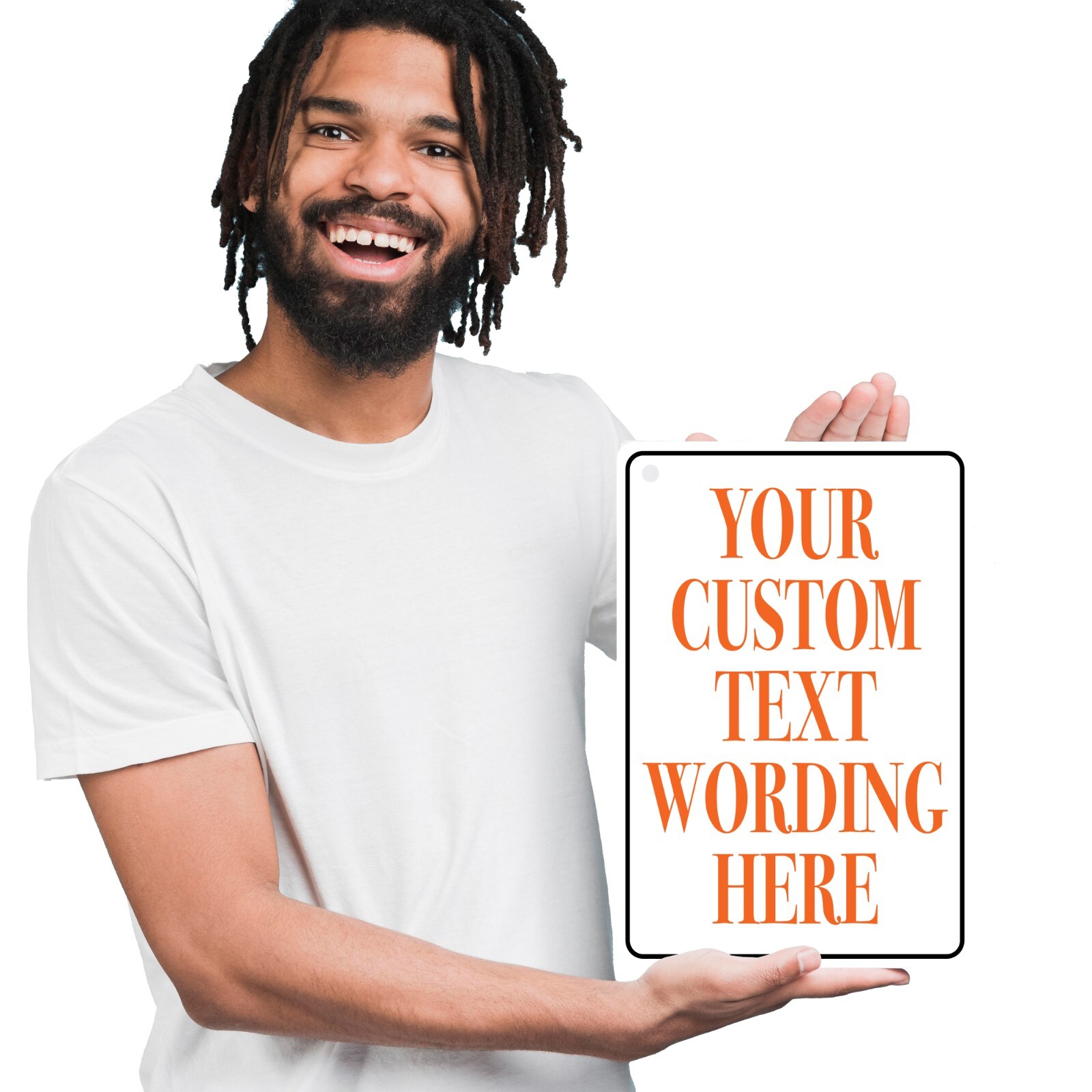 SIGNOGRAFX Your Custom Text here metal Sign, 10” x 14” and 10” x 7”