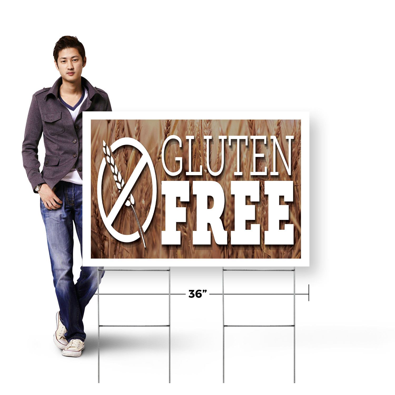 Gluten Free Yard Sign Healthy Living, Dietary Options, Grocery Promotions