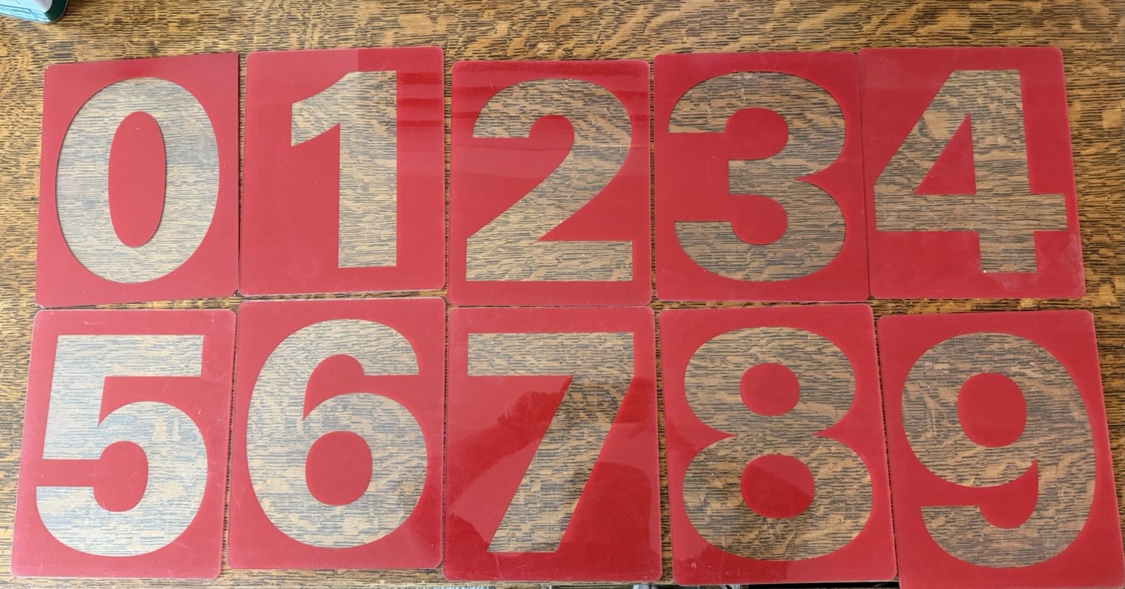 Gas Station Price Numbers 0-9 58 Piece Set Of 8” X 10” Red Clear Plexiglass