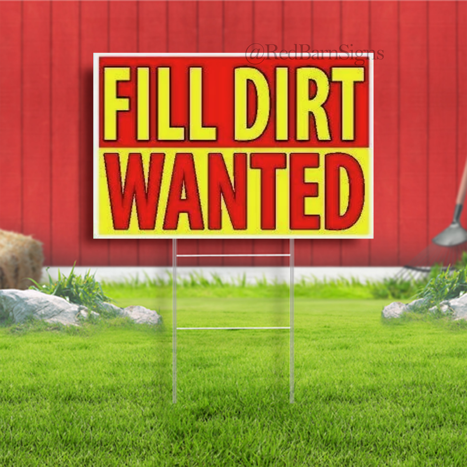 FILL DIRT WANTED Yard Sign with Stand LAWN SIGN