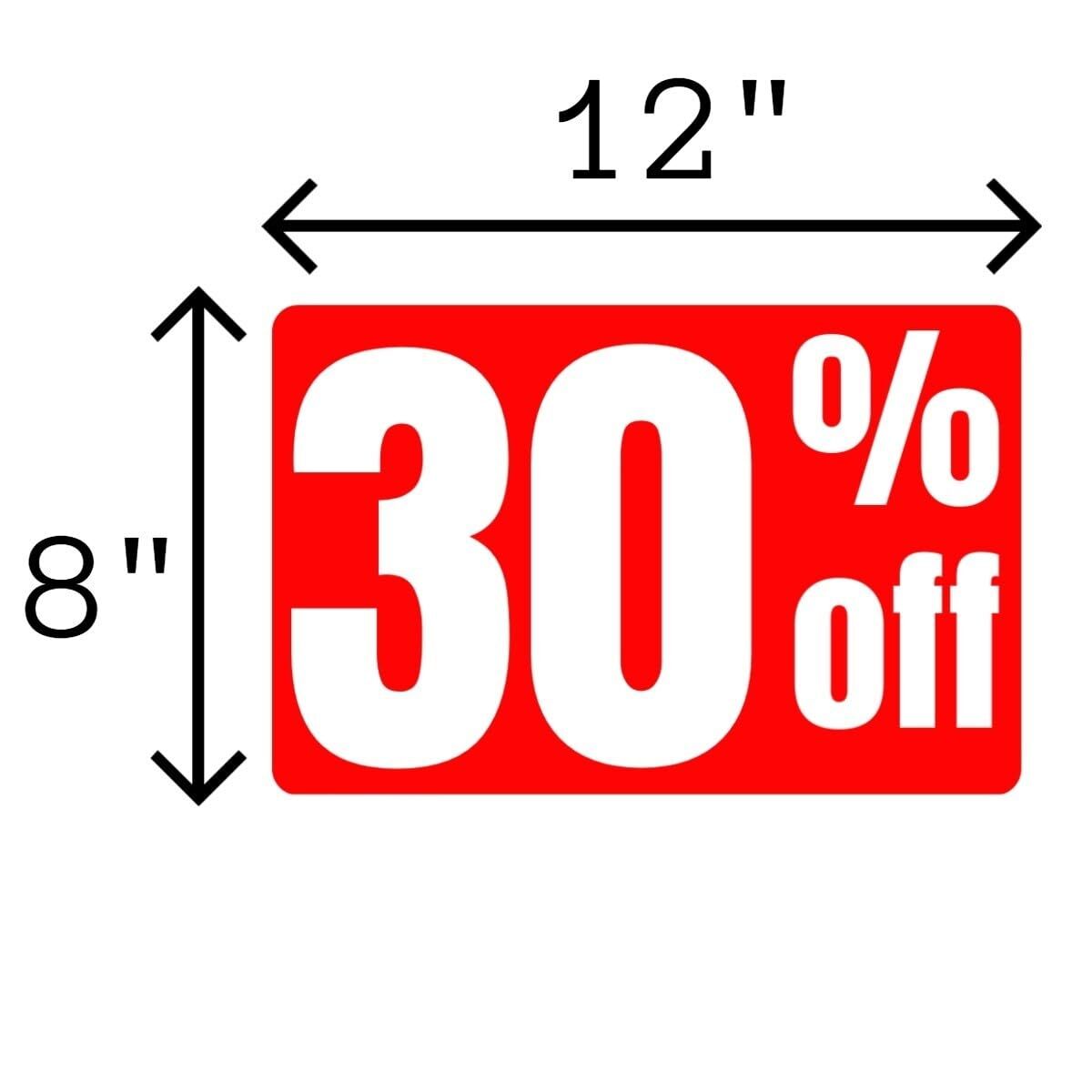 30% Off Business Retail Counter Informational Sign | Plastic | 12″w x 8″h