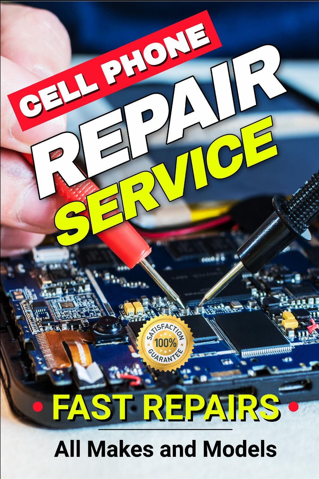 Cell Phone Repair Service Advertising poster sign