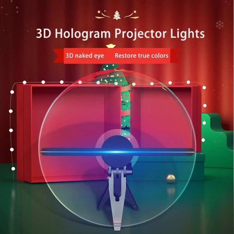 3D LED Holographic Projector Logo Lamp Wifi &PC Fan Hologram Advertising Display