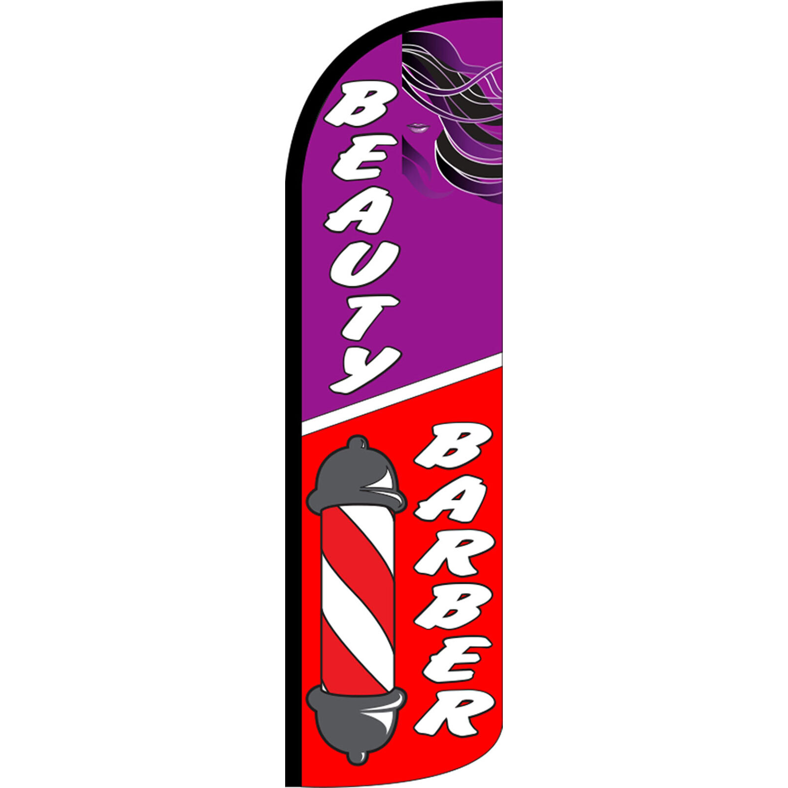 Beauty/Barber 3 ft X 11 1/2 ft Windless Swooper Flag (Flag Only)