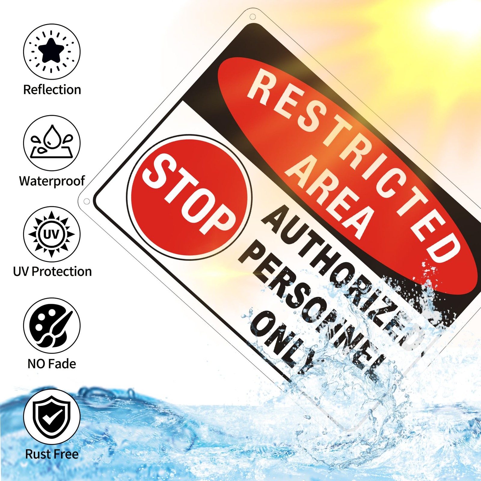 Frohllia 2 Pack Restricted Area Sign Authorized Personnel Only Do Not Enter