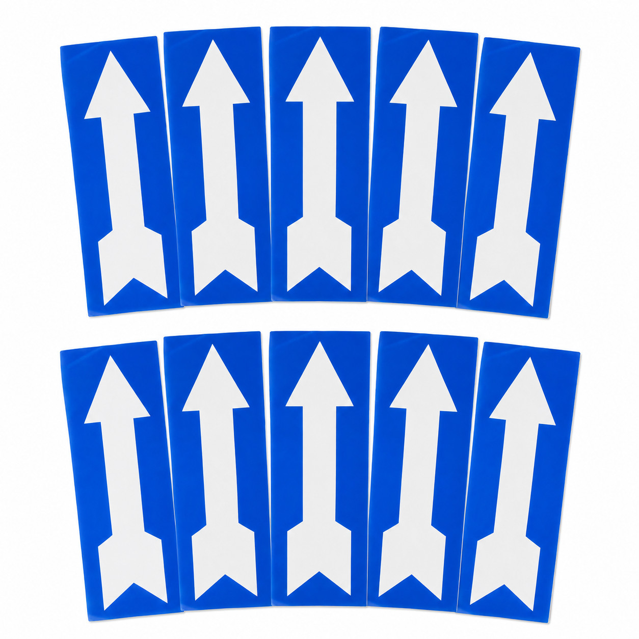 10 Brady Blue & White Self-Adhesive Vinyl Arrow Decals 12″ x 4″ Directional Sign