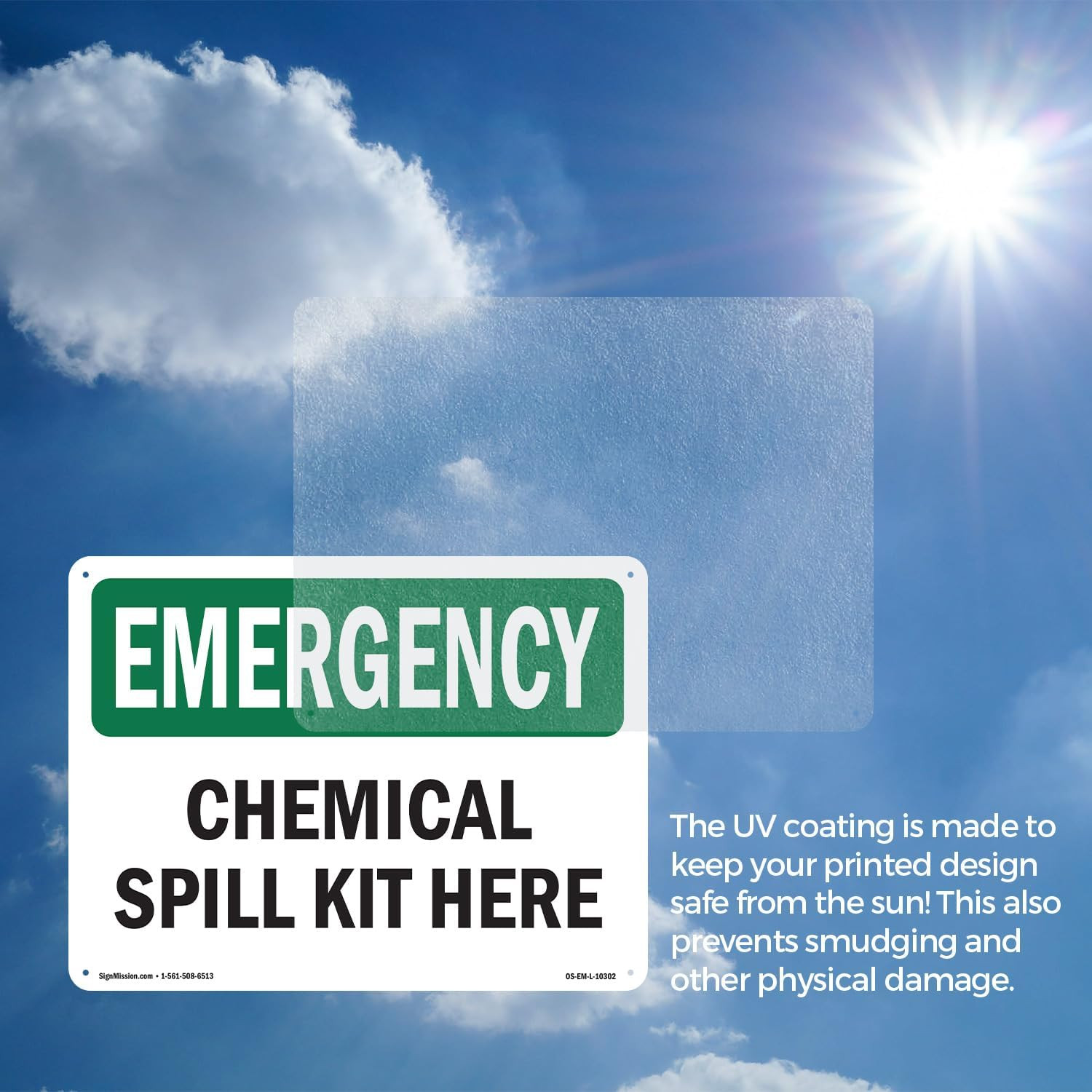 Chemical Spill Kit Here OSHA Emergency Aluminum Sign 24 Inch X 18 Inch – 5 Pack