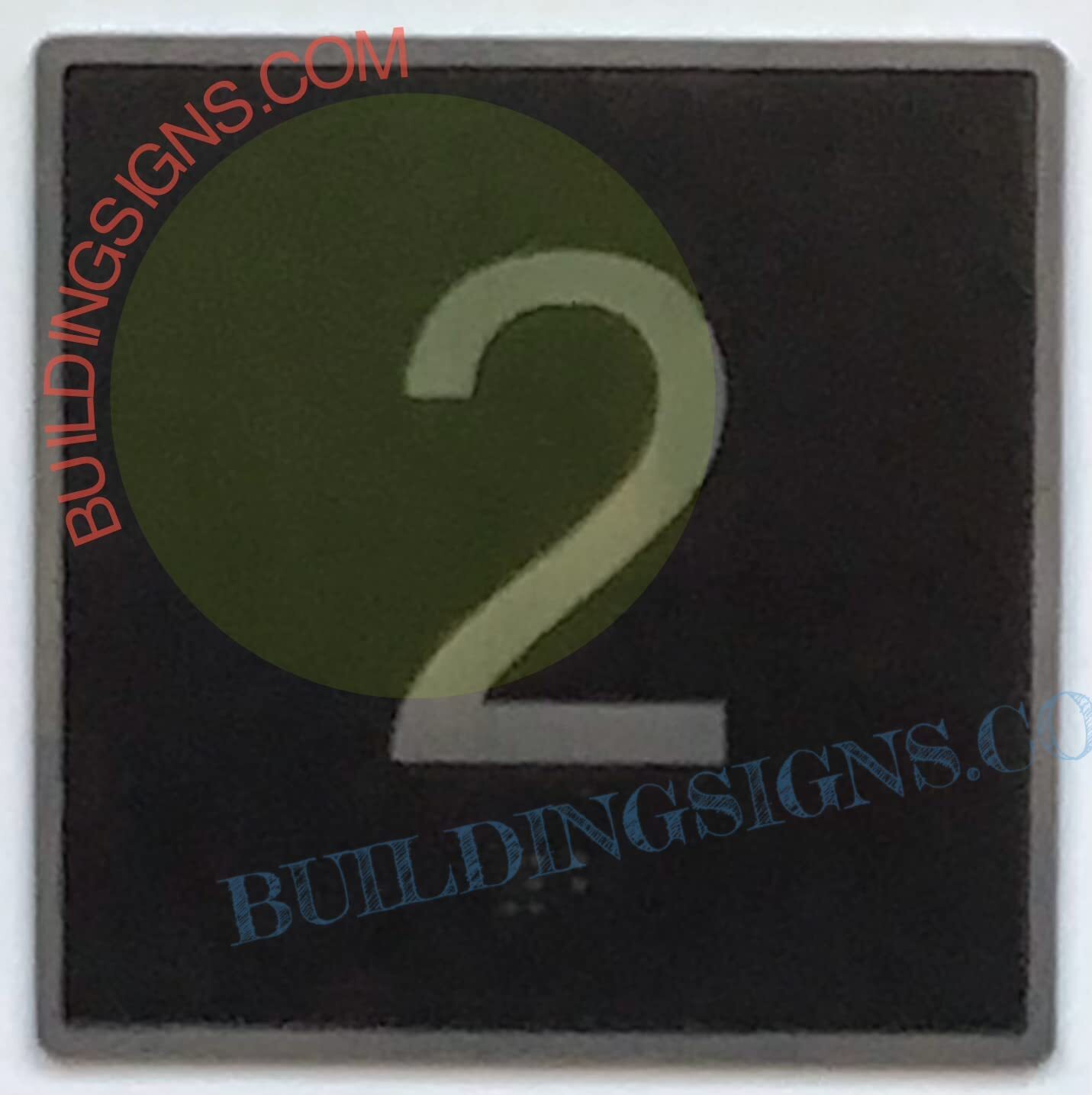 ELEVATOR FLOOR NUMBER 2 SIGN- ELEVATOR JAMB PLATE FLOOR 2 SIGN -REF24-1027