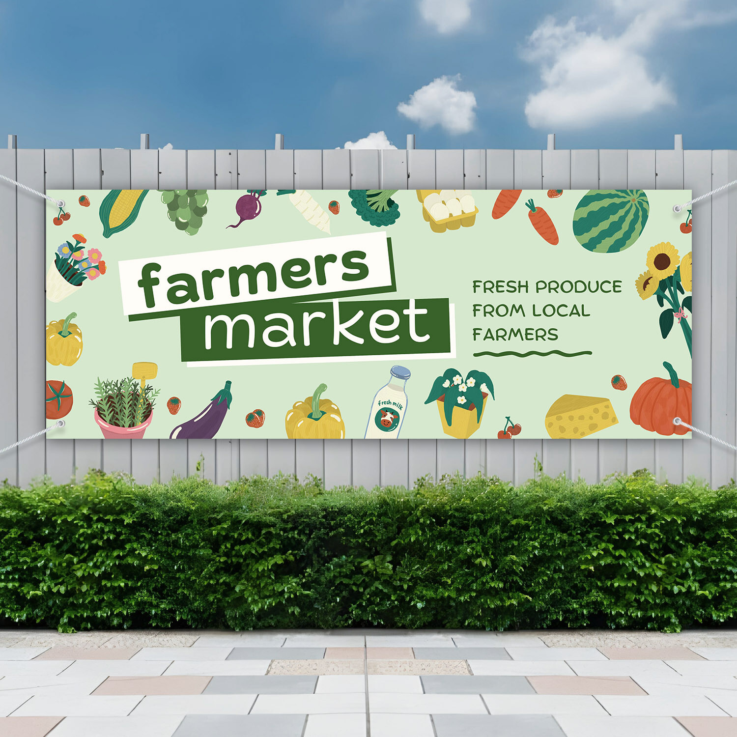 FARMERS MARKET BANNER (Ready Design) Long Lasting Under Sun and Rain | 440gsm