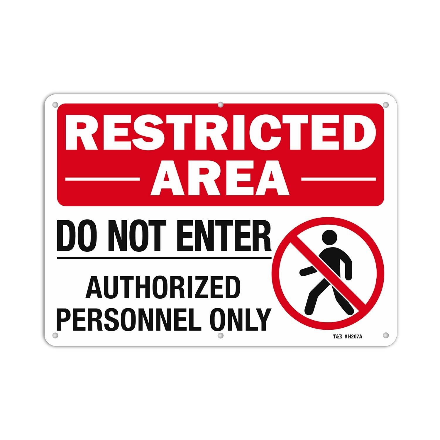 14×10 Inch Restricted Area Sign Do Not Enter Authorized Personnel Only Sign