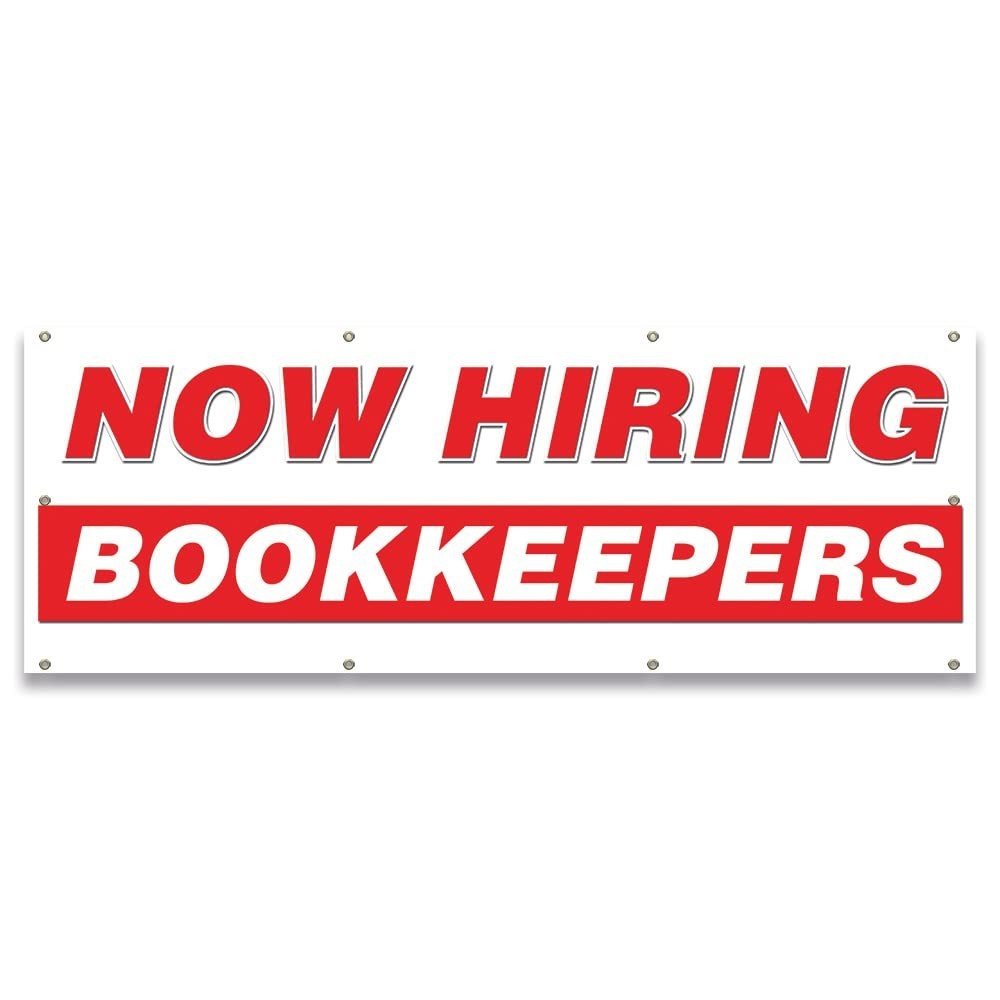 MIGHTY SKINS B-96-30205 36″ X 96″ Now Hiring Bookkeepers Banner