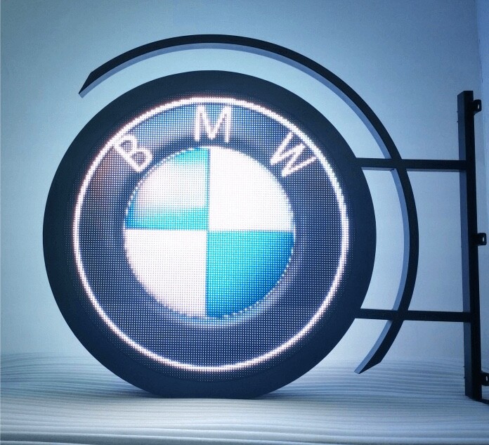 Led sign programmable circular double sided outdoor high resolution full color