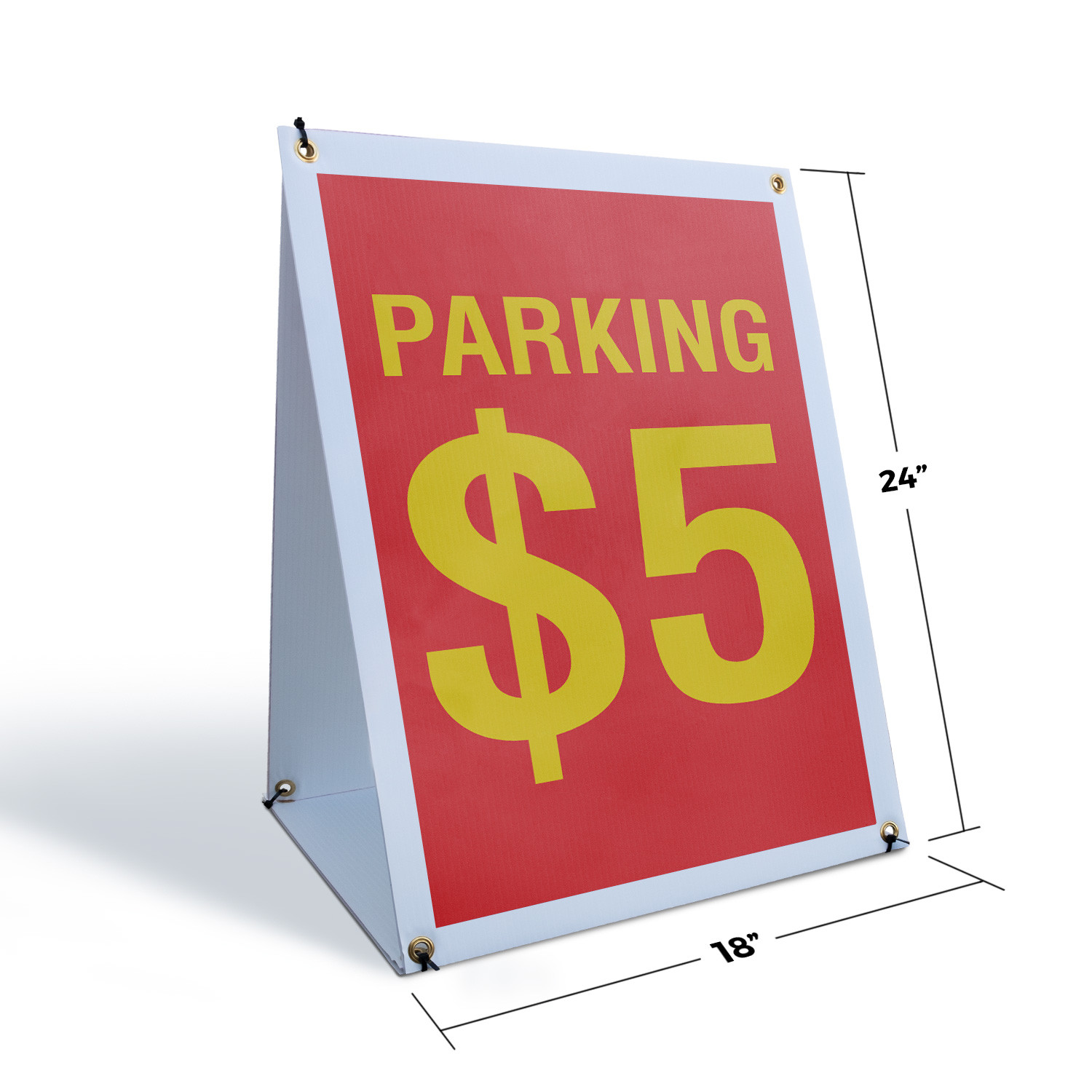Parking 5 Dollars A-Frame Sidewalk Sign Affordable Rates Convenient Clear Lot