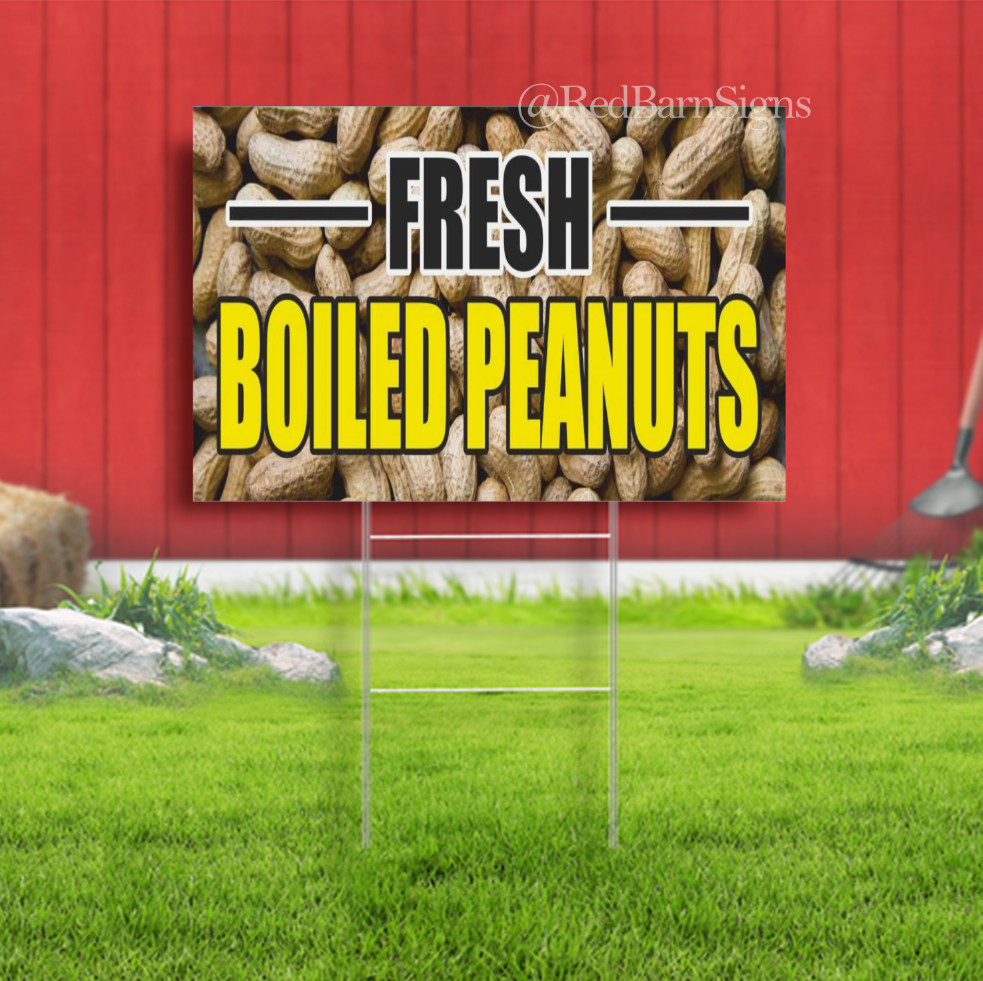 FRESH BOILED PEANUTS fruit veg stand card nut Indoor Outdoor Yard Sign