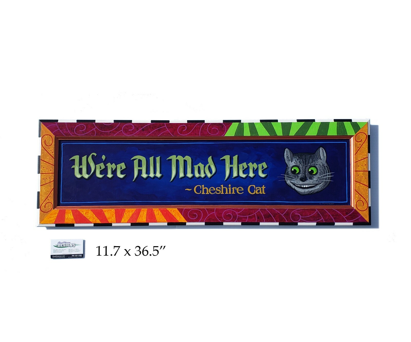 Cheshire Cat Alice in Wonderland Hand Painted wall art