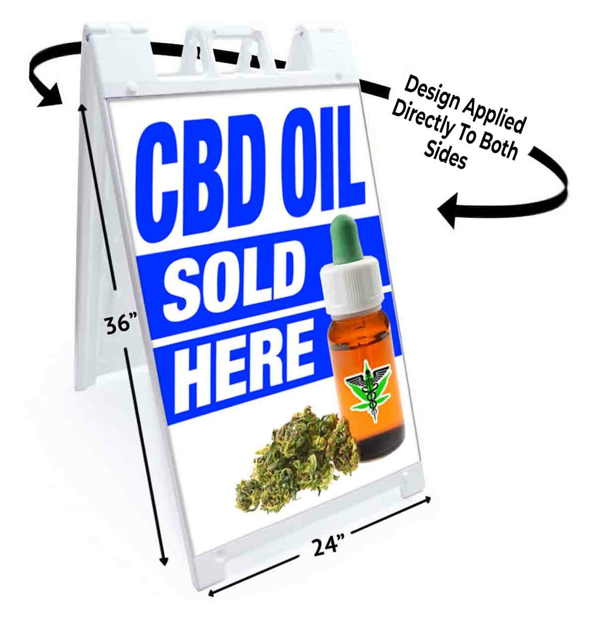 CBD OIL SOLD HERE Signicade 24×36 A Frame Sidewalk Sign Double Sided