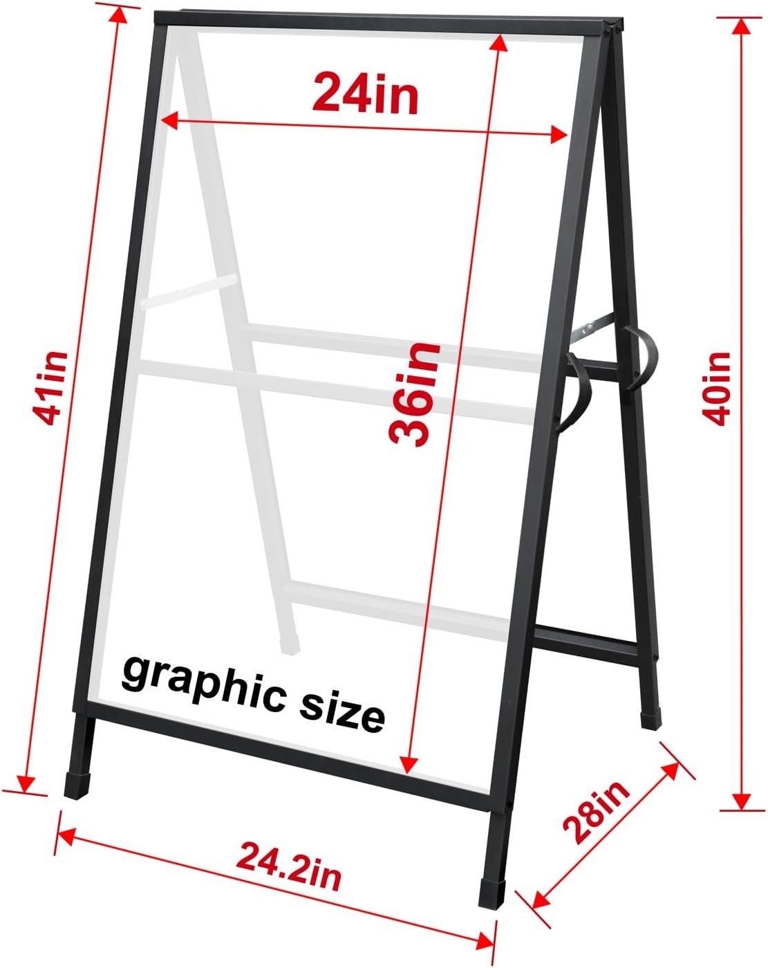 Heavy Duty 24×36 Inch A Frame Sidewalk Sign – Double-Sided & Weatherproof