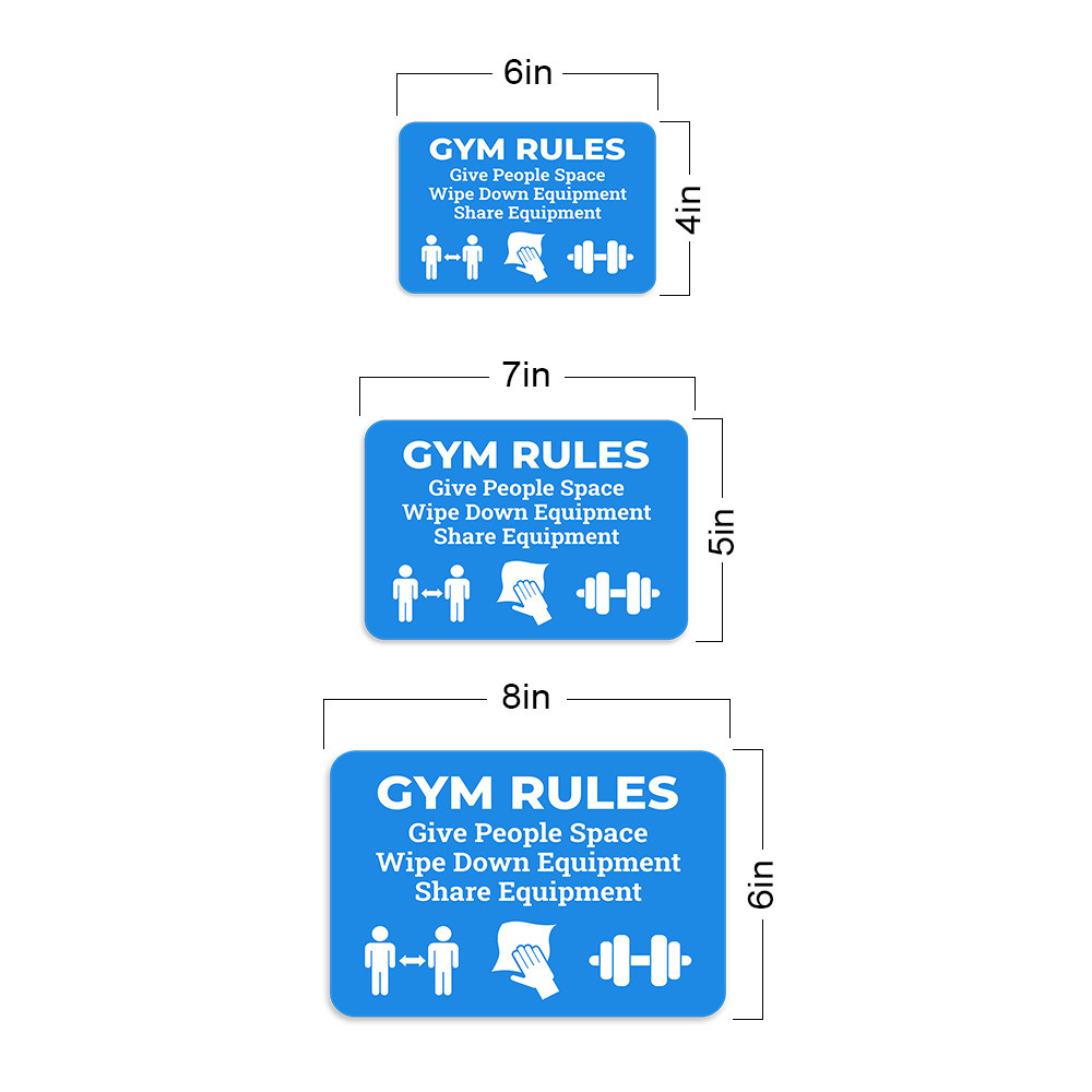 Classic Framed Plus Gym Rules: Give People Space Wipe Down Equipment Wall Sign