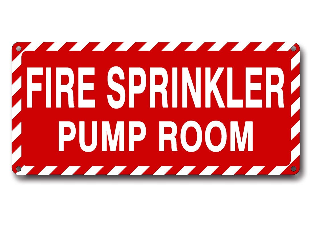 Fire Sprinkler Pump Room Sign 4.5×10 Inch 40 Mil Aluminum Reflective Safety