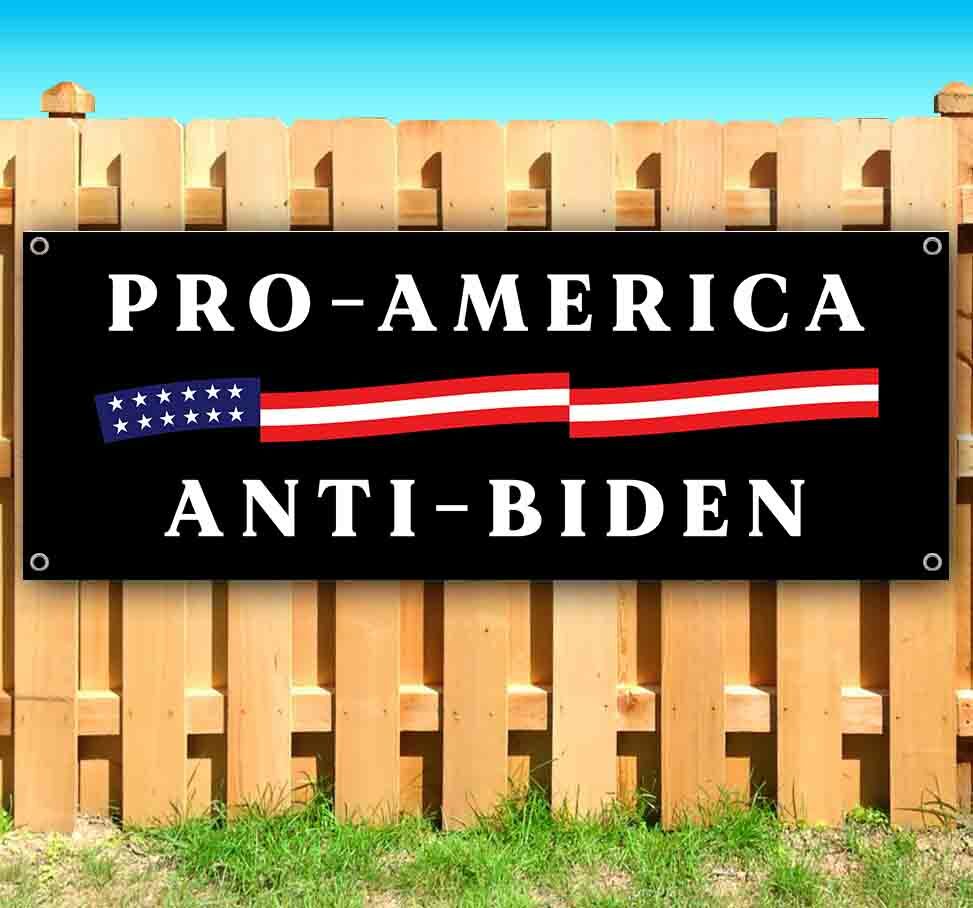 PRO-AMERICA ANTI-BIDEN Advertising Vinyl Banner Flag Sign TRUMP