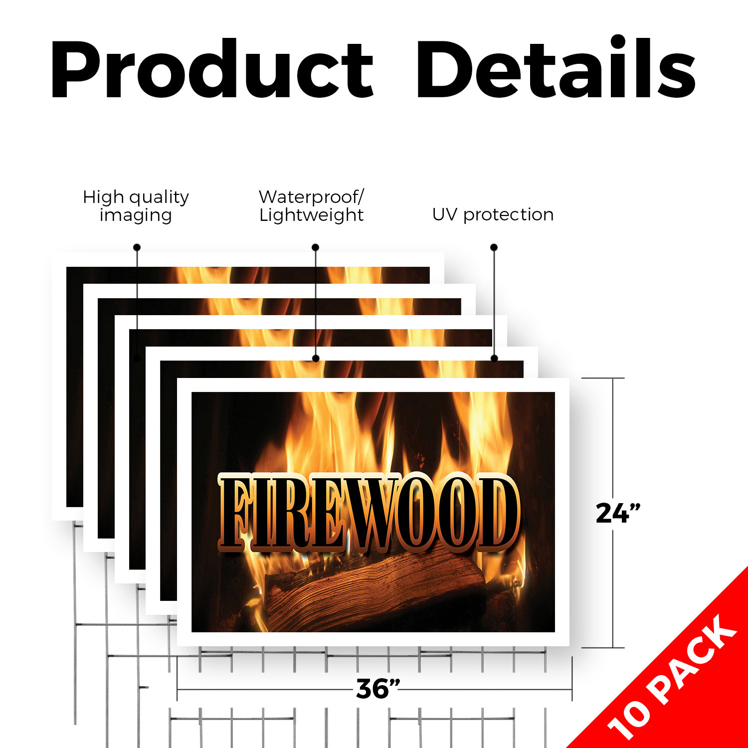 Firewood Yard Sign Camping Essentials, Winter Heating, Reliable Quality