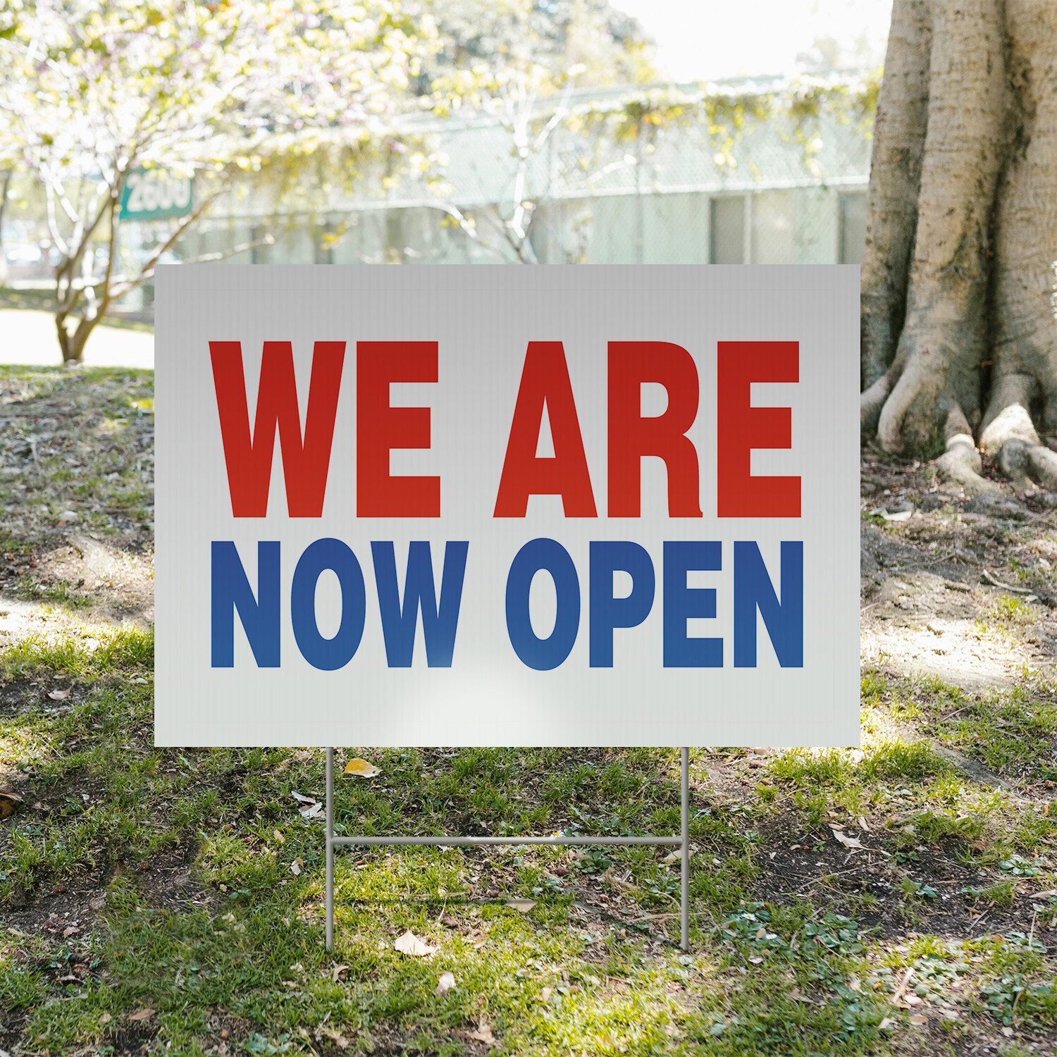We Are Now Open Yard Sign Grand Opening, Professional Display, Bold Messaging