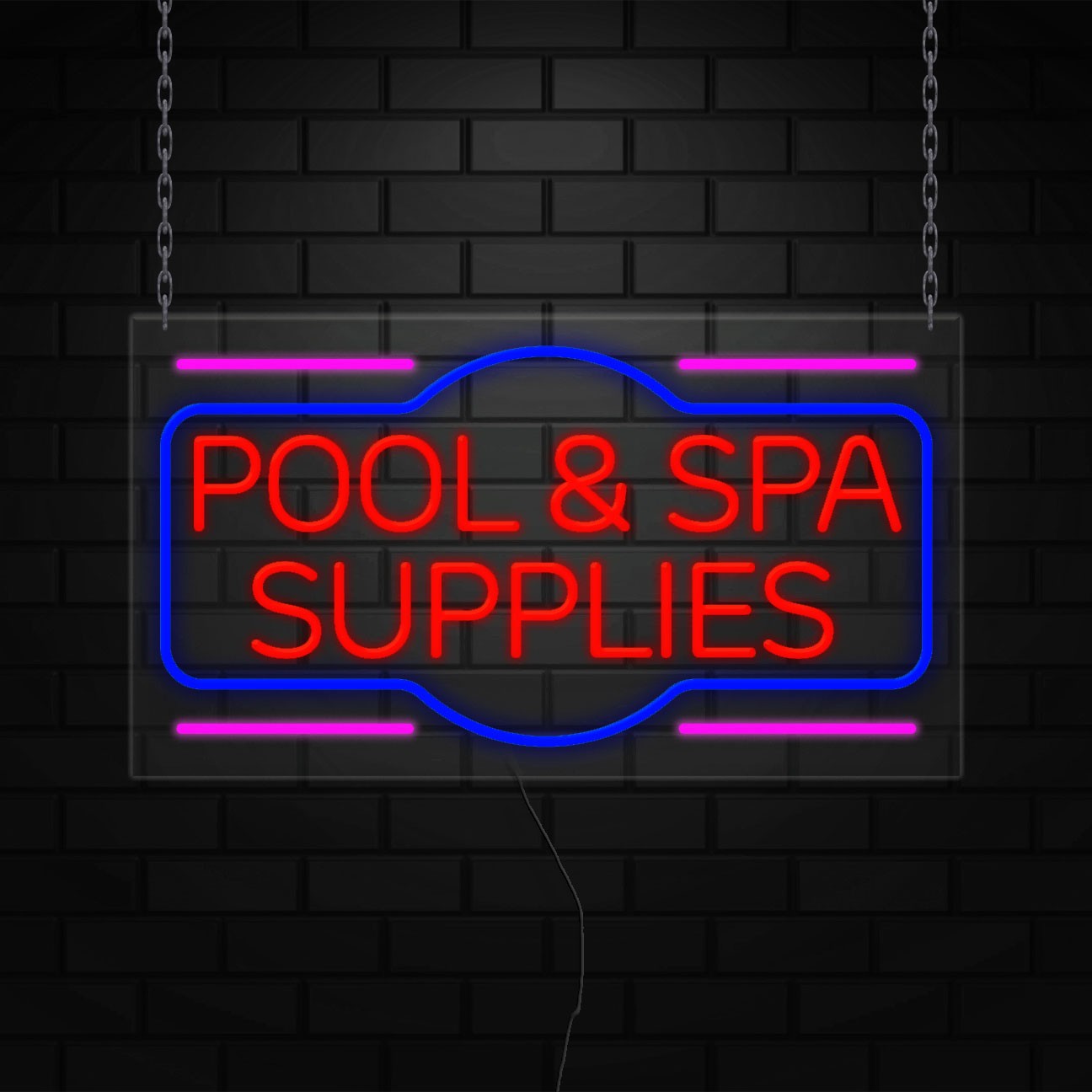 LED Flex Pool & Spa Supplies Neon Sign for Windows | 37″W x 20″H x 1″D